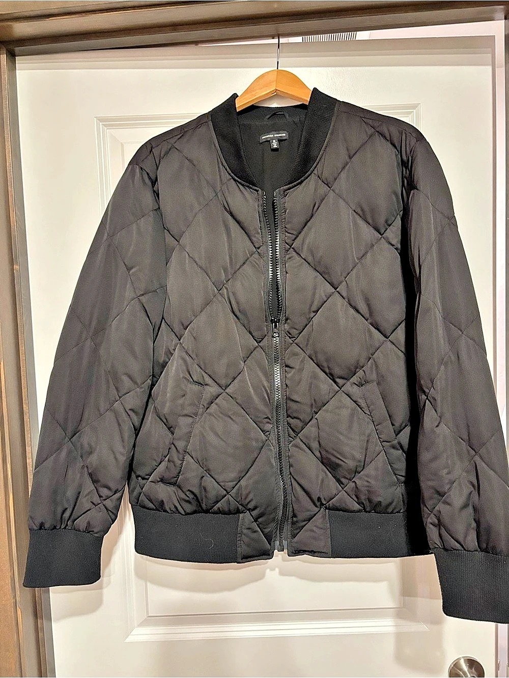 Universal Standard Puffer Bomber Quilted Jacket Black Size 18-20 (Medium)
